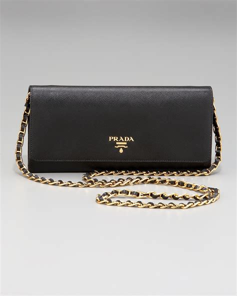 black cross body bag prada wallet on gold chain|prada silver crossbody handbags.